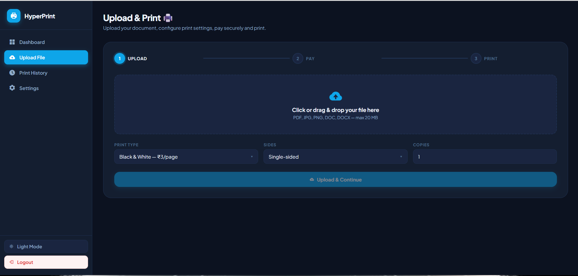 Settings Panel