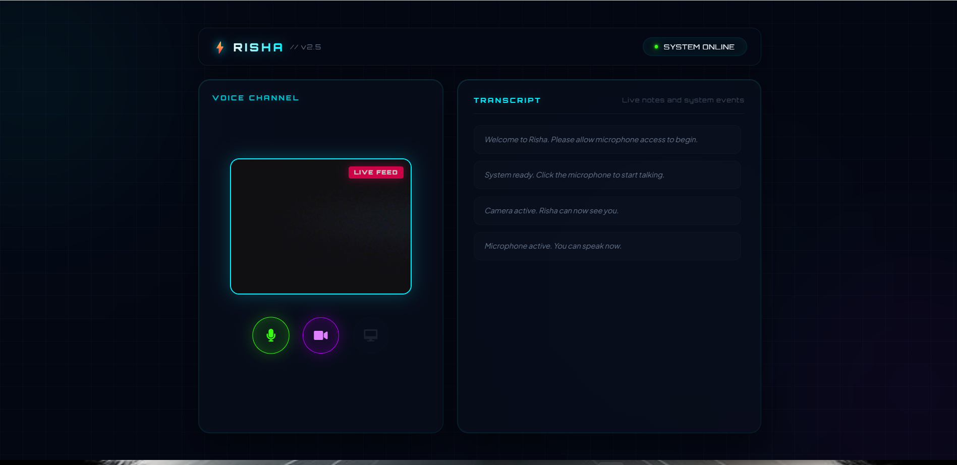 Risha — Real-Time Voice AI Assistant